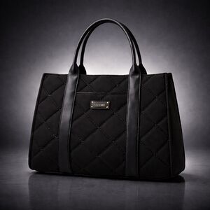 LOUME Black Quilted CROSSBODY TOTE BAG